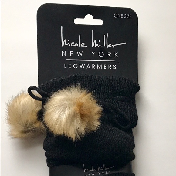 Nicole Miller NY Leg Warmers Black One Size - Picture 2 of 3